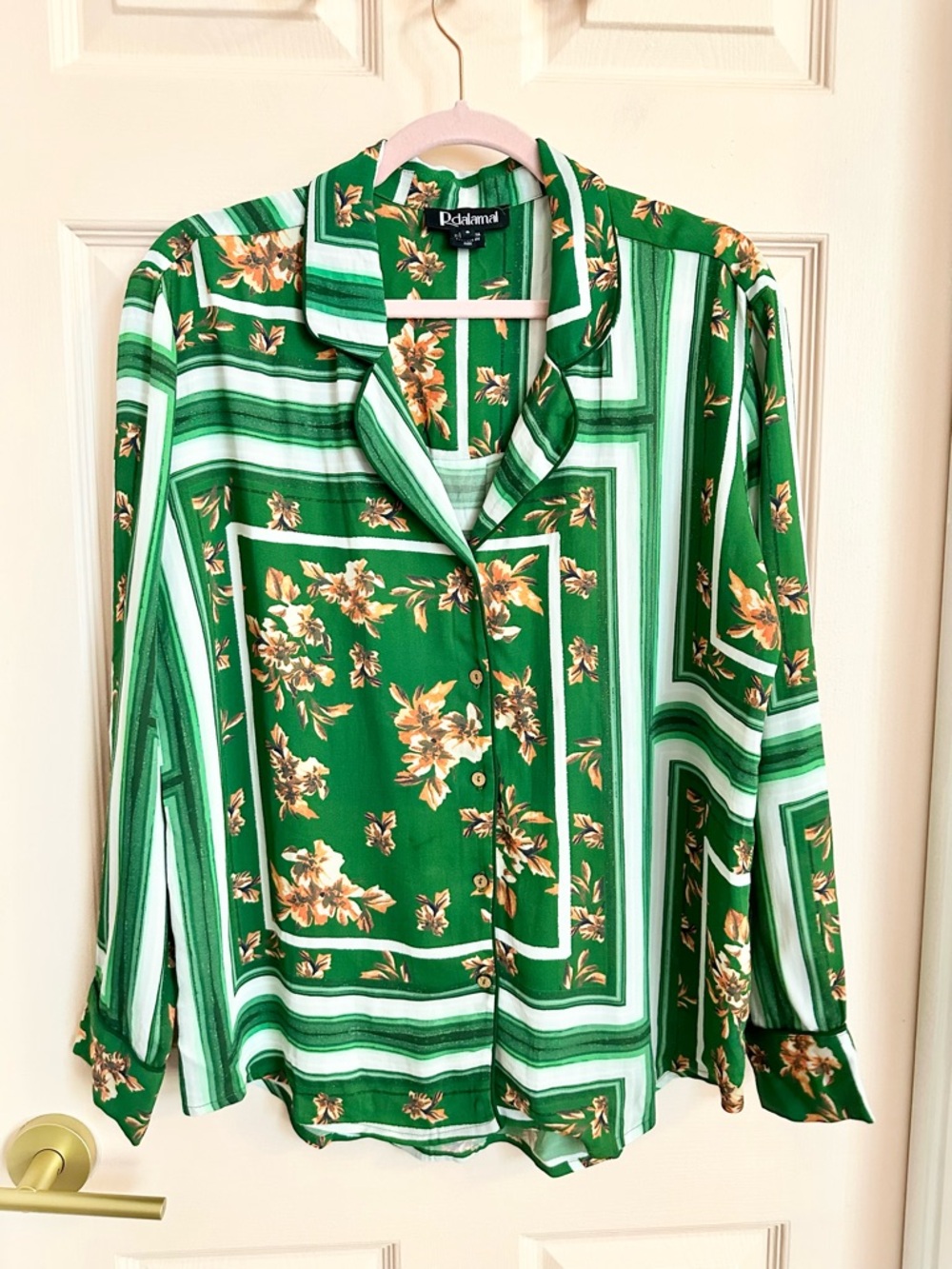 Green rdalamal button up